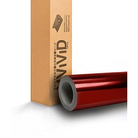 VViViD Red Mirror Chrome Cast Vinyl Wrap Self Adhesive Film Air-Release Bubble and Air-Free 3mil (13ft x 5ft)