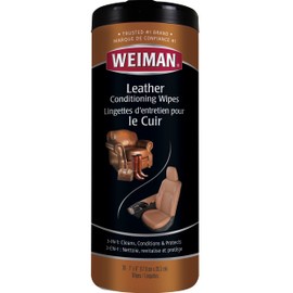 Weiman Leather Wipes - 6 Pack - Clean, Condition, Ultra Violet Protection Help Prevent Cracking or Fading of Leather Furniture, Car Seats and Interior, Shoes
