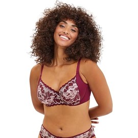 Sans Complexe Women's Capucine Full Coverage Bra, Rhododendron Red and Pink Powder, 85C