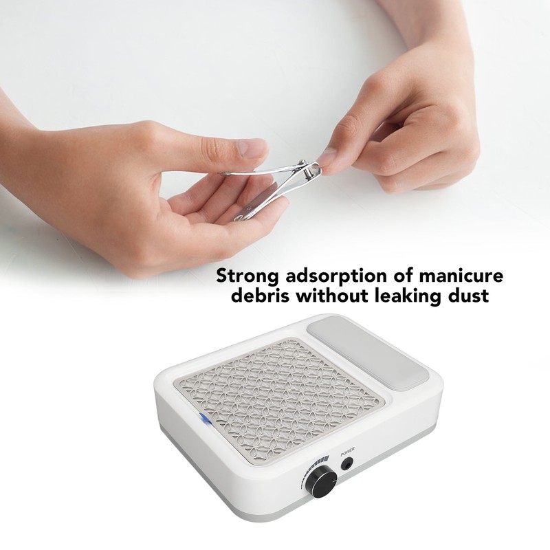 Nail Dust Collector with Reusable Filter Hand Pillow Speed Adjustable