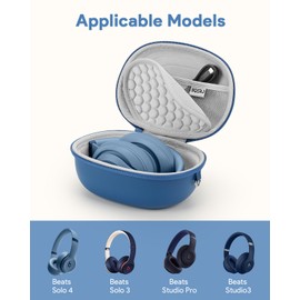 Case for Beats Solo 4/Solo 3/Studio Pro/Studio3 On-Ear Headphones, Portable Travel Hard Shell Storage Bag