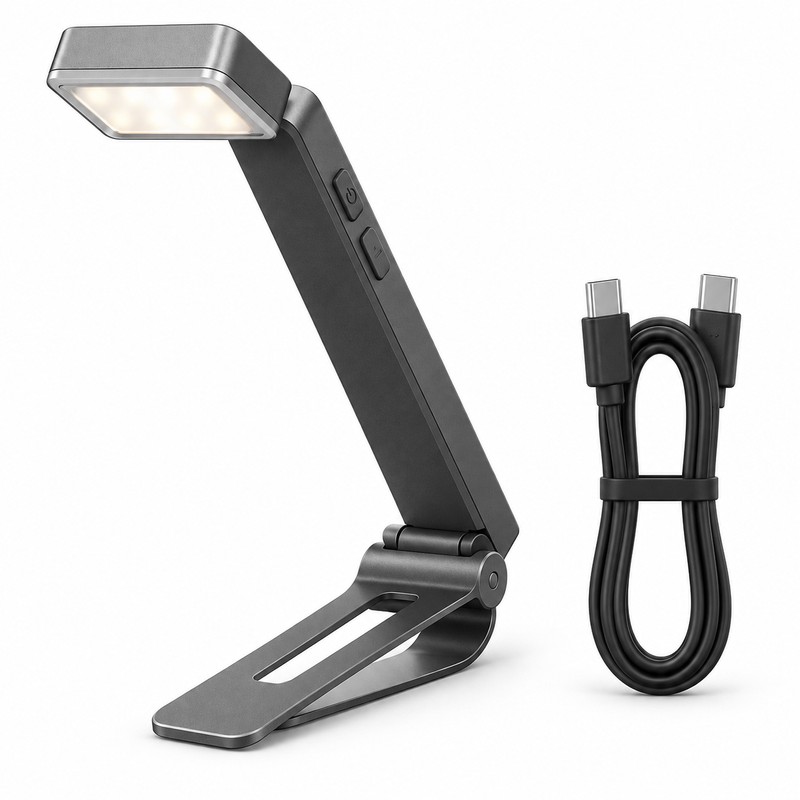 USB-C Rechargeable Clip-On Book Light, 3 Color Temperatures & 5