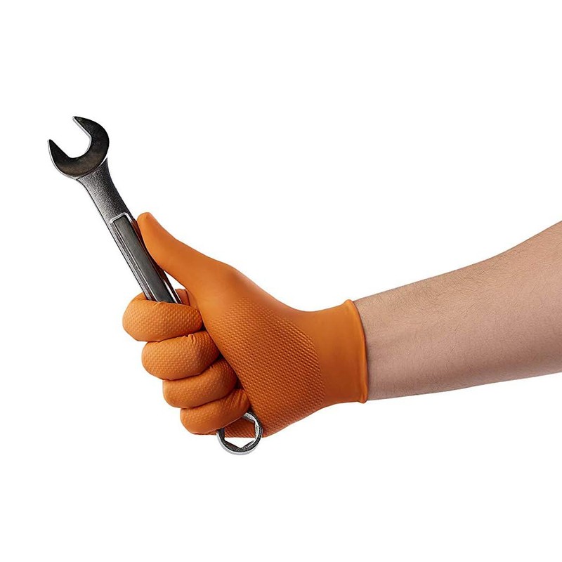 Venom Steel Orange Nitrile Gloves, 8 mil Thick, 100 Count,