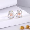 925 Sterling Silver Ballet Dance Earrings Ballerina Heart Stud Jewelry