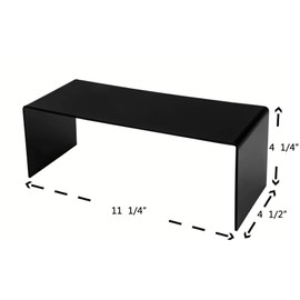 Marketing Holders 11”W x 4”H Riser Rack Counter Boutiques Display Top Advertise Shelf Stand Market Showcase Wedding Raise Collectibles Platform Black Trophies Trinket Acrylic Shoes Jewelry