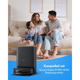 Pack of 16 Accessories for Ecovacs Deebot X9 Pro Omni Replacement Accessories, Replacement Set: 1 Main Brush, 4 Side Brushes, 4 HEPA Filters, 2 Roller Mops, 4 Dust Bags, 1 Cleaning Brush, Spare Parts