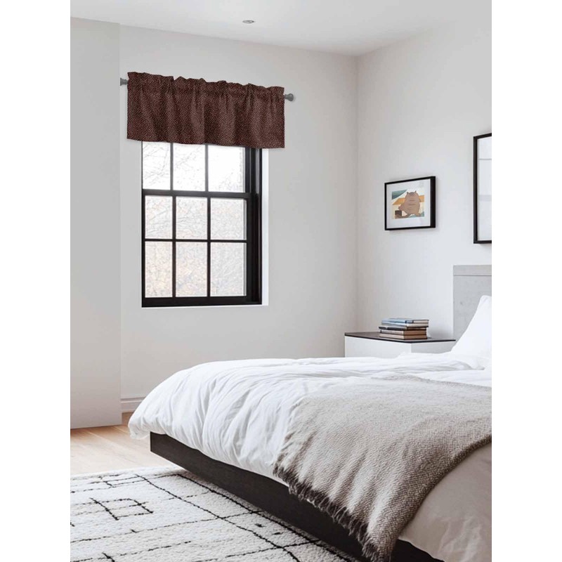 Hokiten Brown Leather Texture Window Valance Curtains, Window Treatment for