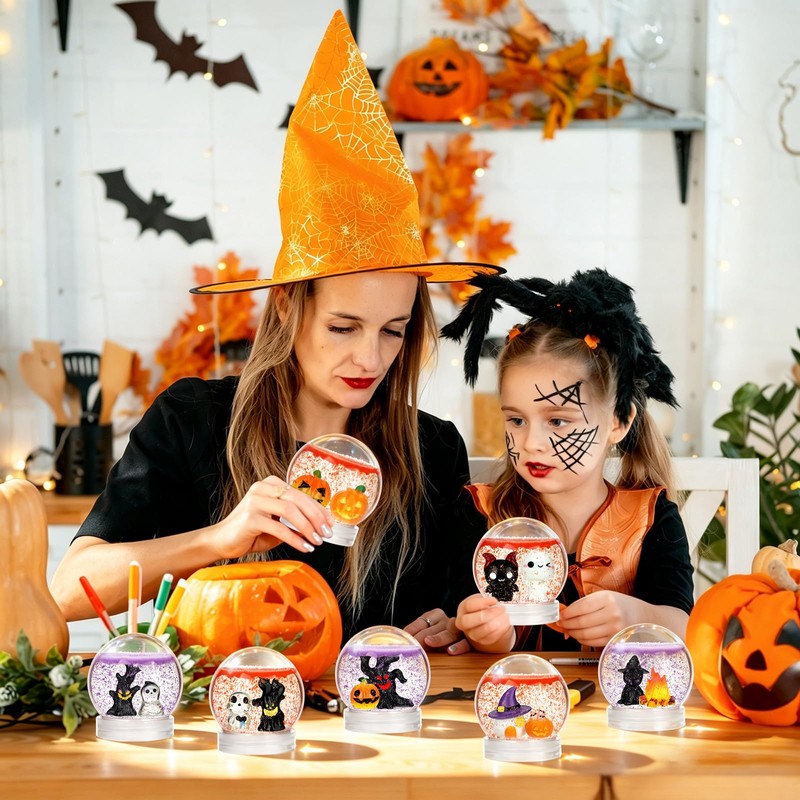 8 Sets Halloween DIY Snow Globe Kit Make Your Own