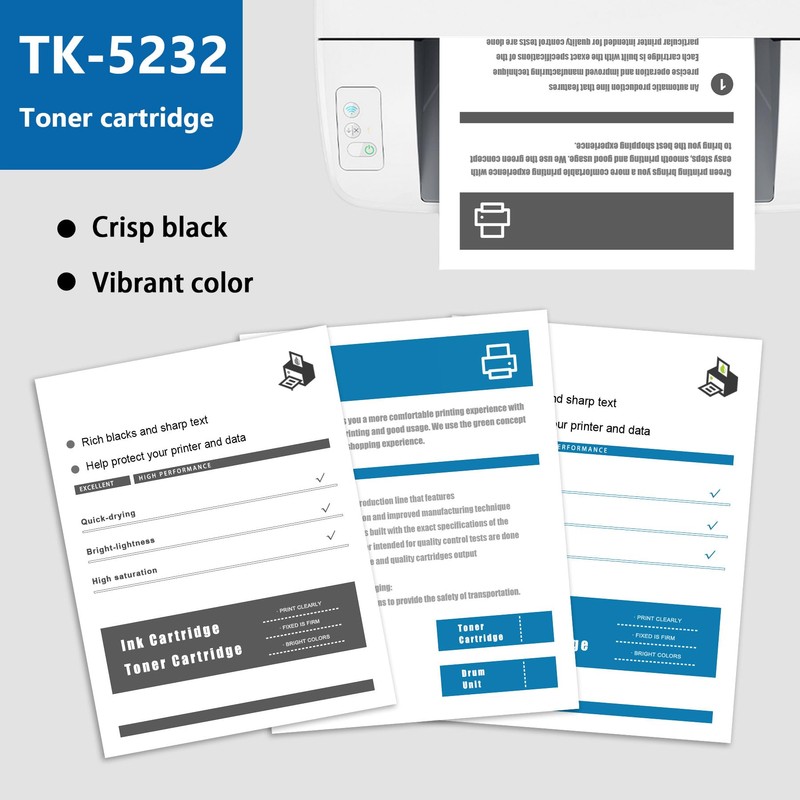 LOVPAIN TK5232 TK-5232 4-Color Toner Cartridge Set (4 Pack, 1BK/1C/1M/1Y)