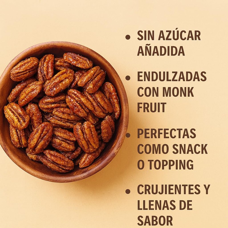 Soffiatos Botana de Nuez Pecana Caramelizada con Monk Fruit, 400g,
