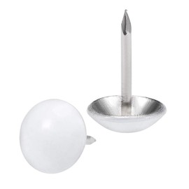 TA-VIGOR 100Pcs Decorative Upholstery Tacks for Furniture Sofa Chair Bed, 11mm x 17mm White Nailhead Trim for Upholstery Nails, DIY Crafts & Home Décorb