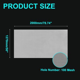 sourcing map 100 Mesh Paint Nylon Mesh Filter Woven Net Sheet Filter Cloth (78"x 50") Thickening for Paint, Home Brewing, White