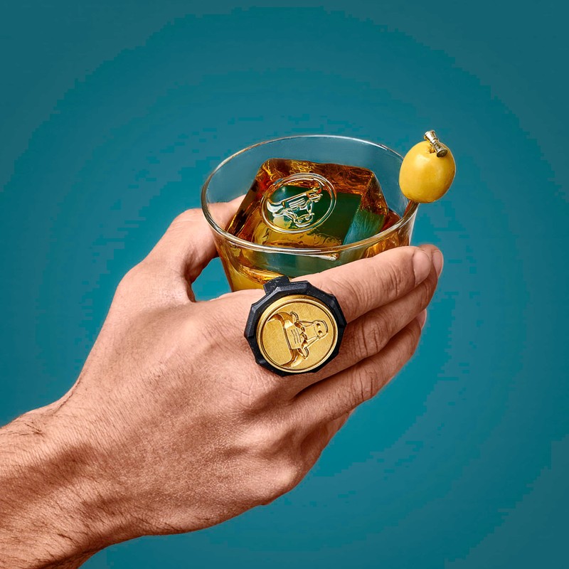 Berlinzo Brass Ice Stamp Ring Letter S