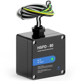 HSPD Square Whole Home Surge Protective Device, Type 1 SPD, Whole House Surge Protector, AC Surge Protection, 120/240VAC (HSPD-80)