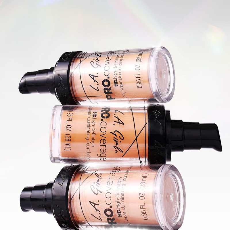 L.A. Girl Pro Coverage Liquid Foundation, Warm Caramel, 0.95 Fl