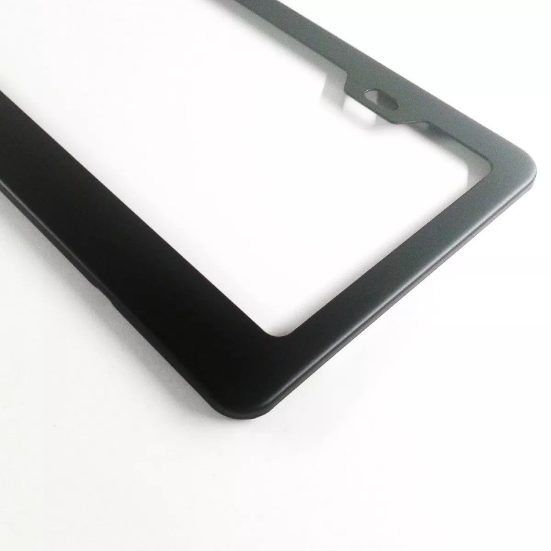 PS-AUTO Matte Black finished stainless steel license plate frame plain