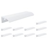 HONJIE 10Pcs 4.72" White Arc Surface Pull,White Edge Pulls Furniture