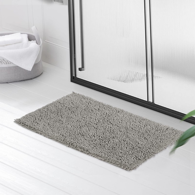 Poligono Bathroom Rug, Non-Slip, Washable, Microfibre Absorbent Bath Mat, Shower