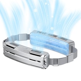 MACOLAUDER 2 Structure & Waist Circumference (27.6 - 53.1 inches (70 - 135 cm)), Body Feeling Reduced by 16°C, Rapid Cooling Sensation, 1 Second, PCM Ice Feeling Material, Portable Fan, Belt Fan, USB