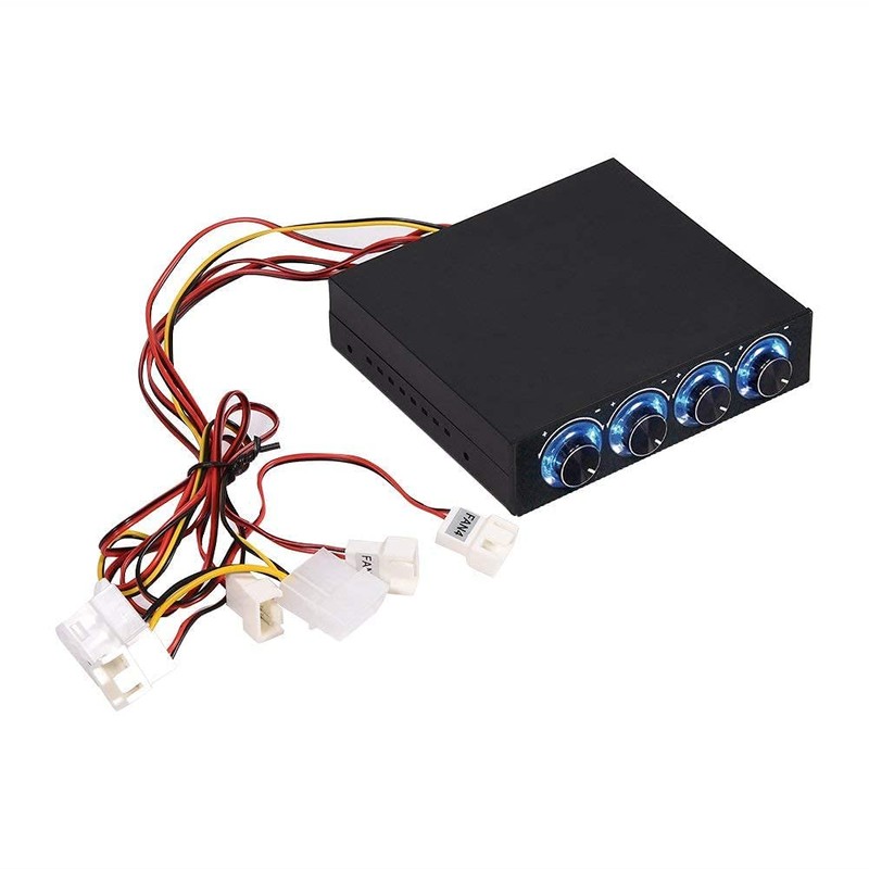 PC Fan Controller, DC 12V 4-Channel Computer Fan Speed and