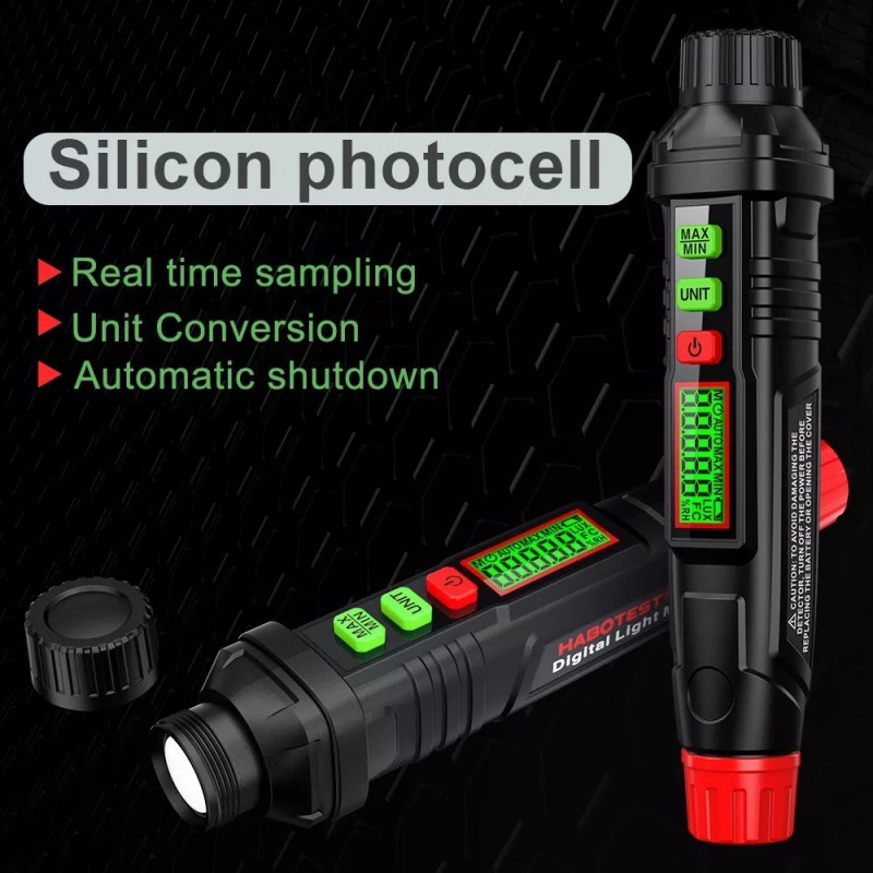 HABOTESTL HT63 Light Meter Digital Illuminance Meter Temperature Measurer