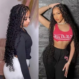 XCCOCO Human Braiding Hair 2 Bundle 100G Deep Wave Bulk Human Hair for Braiding No Weft Curly Human Braiding Hair for Boho Braids Natural Black Mirco Braiding Hair Human Hair 16inch