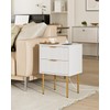 AEPOALUA Nightstand,Small Bedside Table with Gold Frame,Morden Night Stand with