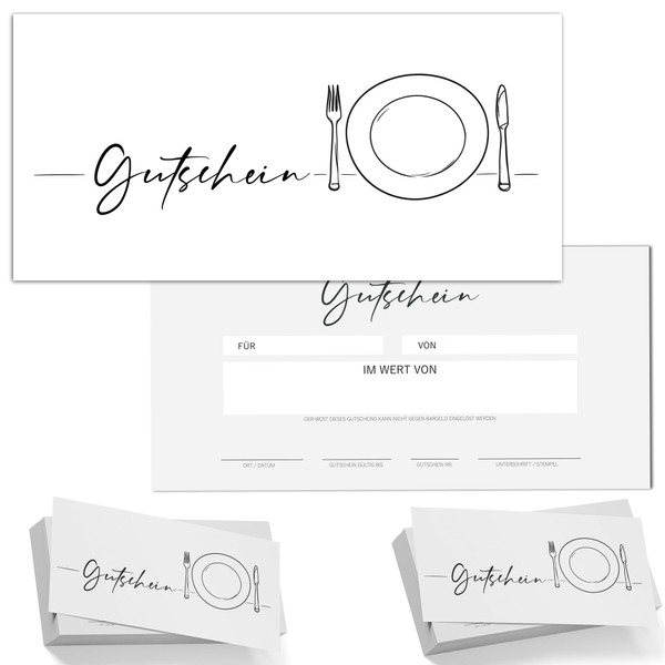 40 beautiful vouchers to fill in yourself for catering, gift