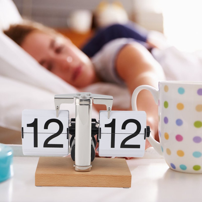 Retro Digital Flip Down Clock Flip Desk Clock Mechanical Battery