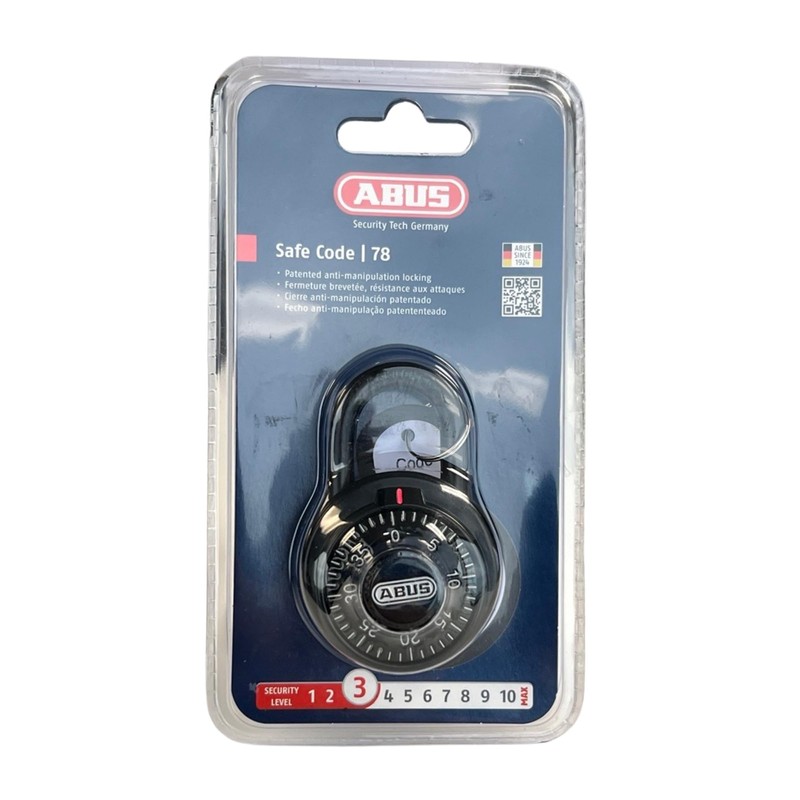 Abus 78/50 Combination Lock, Black (Carded Packaging)
