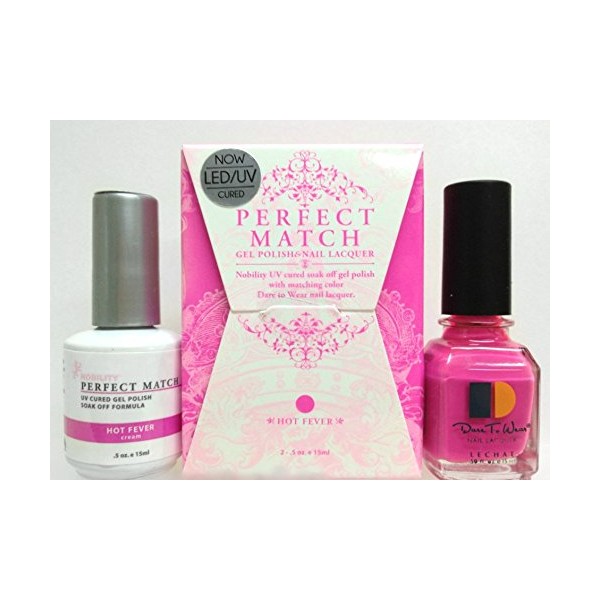 LeChat Perfect Match DUAL SET Soak Off Gel Polish and Dare to Wear Nail Lacquer - Hot Fever - PMS44