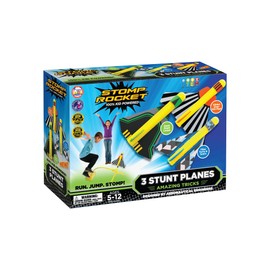 Stomp Rocket Stunt Plane Launcher Toy for Kids - 3 Foam Airplane Toy Soars Over 100 Feet - Unique Tricks & Adjustable Plane Rocket Launcher Stand - Fun Outdoor Toys & Gift for Boys or Girls