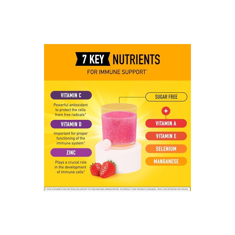 Airborne Immune Support Effervescent Tablets, Very Berry Flavor - 30ct
