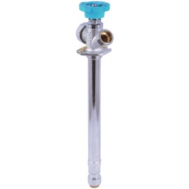SharkBite 8 Brass Push Frostfree Sillcock, Chrome/Blue