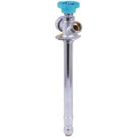 SharkBite 8 Brass Push Frostfree Sillcock, Chrome/Blue
