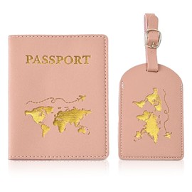 Passport Holder Luggage Tag Packages Passport Holder Travel Wallet for Business Travel Pink