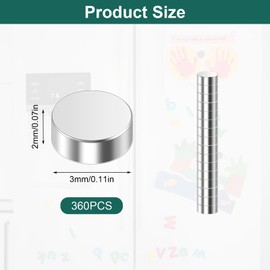 3×2mm Mini Magnete Stark 360 Stück Kleine Magnete Stark Runden Magnete für Magnettafel Handwerk Kühlschrankmagnete