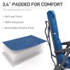 EVER ADVANCED Folding Padded Camping Chair 4 Positon Adjustable Recliner