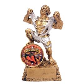 Decade Awards Chili Cook-Off Monster Shield Trophy - Triumphant Beast Chili Cook-Off Award - 6.5 Inch Tall - Customize Now