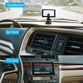 xik Car GPS Mount Holder - 3-in-1 Suction Cup, CD Slot & Air Vent Mount with 17mm Ball Base - Secure Fit for Garmin GPS, Nuvi Series & Universal 17mm Devices