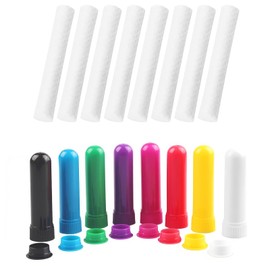 DHWEKU Essential Oil Tubes Pack of 8 Empty Aromatherapy Nose Inhalers Tubes with Wick, Refillable Inhaler Stick for Aromatherapy 8 Colours