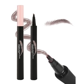 Microblading Liquid Eyebrow Pencil, Waterproof Smudgeproof Multiple Fork Tip Angled Wild Tinted Brow Pen, Filler Dye Eye Brow Pencil Thin Hair Like stroke for shaping,Women Makeup Last All Day-02Mocha