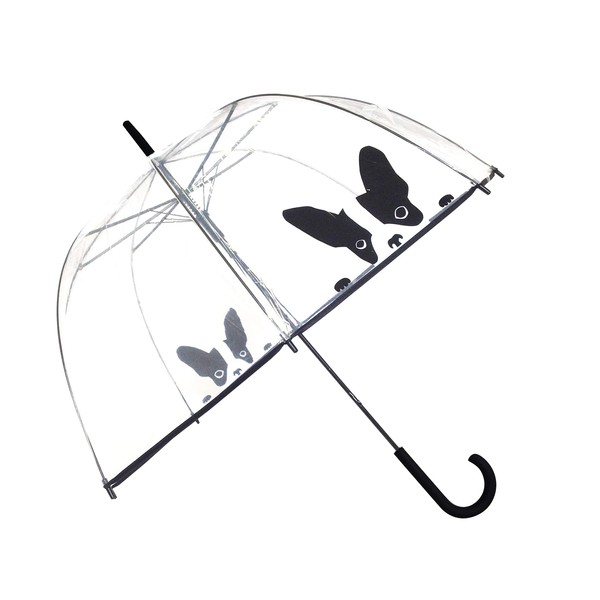 Smartbulle フランスのブランド 透明傘 長傘 ジャンプ傘 おしゃれ ドーム型 高強度グラスファイバー採用 梅雨対策 バブルアンブレラ 女用の傘 頑丈な8本骨 (犬)