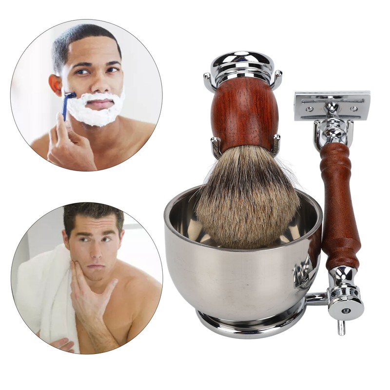 Men Shaving Care Kit with Replacement Blades Manual Beard Trimmer