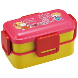 Skater PFLW4AG 2-Tier Lunch Box, 23.6 fl oz (600 ml), For Women, Antibacterial, Fluffy, Domed Lid, Made in Japan, Ado Mizomori
