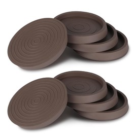 Pack of 8 Furniture Coasters, Round Rubber Furniture Castor Pads, Non-Slip Pads for Furniture Castors, Brown Furniture Feet, Chair Leg Caps, Non-Slip Furniture Pads, Floor Protectors for Bet, Cabinet,