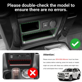 Hellet Center Console Organizer Storage Drawer Compatible with Toyota 2014-2020 2021 2022 2023 2024 4Runner Interior Accessories 2-piece Set Storage Box Insert Organizer Tray