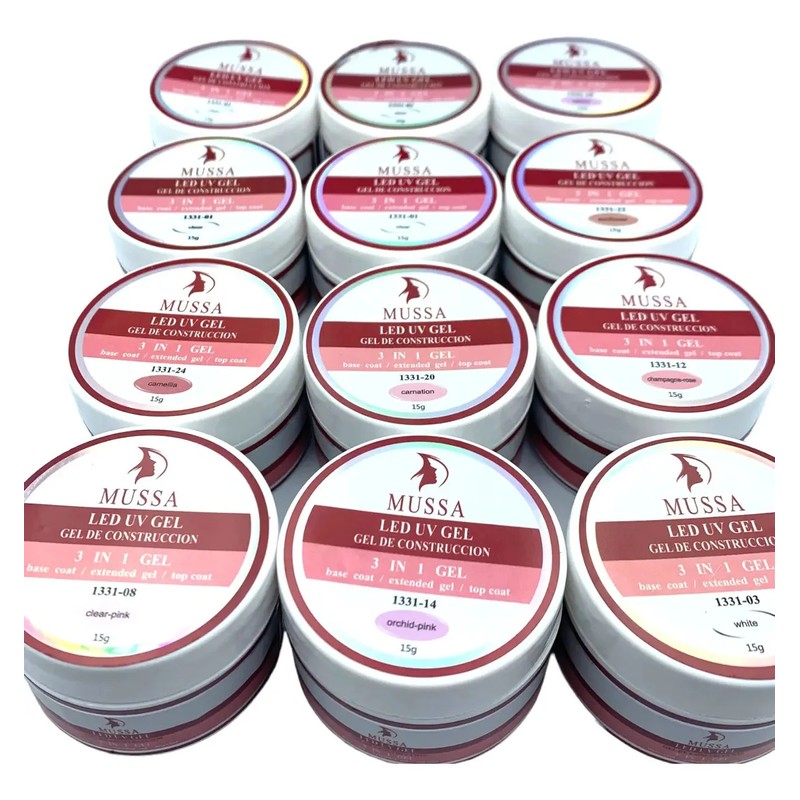 Gel De Construcción Para Uñas X 12 Piezas Mussa Manicure
