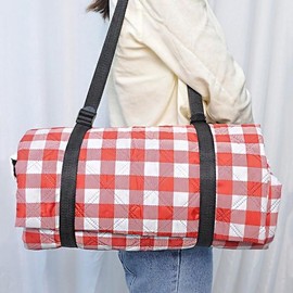 Waterproof Large Check Embossed Travel Picnic Mat with Roll-Up Bag 200x150 Yellow Check 10ea