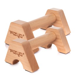 Phyzyo Wooden Pump Holder, Non-Slip Training Glides, Kalistenic Wooden Handrails, Pack of 2